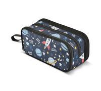 OWFKAY Space Rockets Planet Pencil Case for Boys Girls School Large Capacity with 3 Compartments Pencil Pouch Back to School Supplies Stationery Organizer