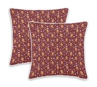 OWFKAY Throw Pillow Case Cushion Covers Fluffy Pillowcases Decorative for Bedroom Sofas Home Couch 20x20in 2PCS Gingerbread Man Candy