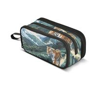 OWFKAY Tiger Painting Pencil Case for Boys Girls School Large Capacity with 3 Compartments Pencil Pouch Back to School Supplies Stationery Organizer