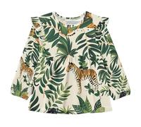 OWFKAY Toddler Baby Girls Long Sleeve Ruffle Top,Doll Tops Blouse for 18M-5Years Old Infant Kids-Tiger Zebra Black Panther Plant Pattern