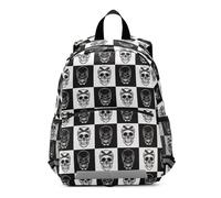 OWFKAY Toddler Backpack Kids Nursery Backpacks School Bags for Girls Boys Gothic Skull Black White Children Rucksack Small