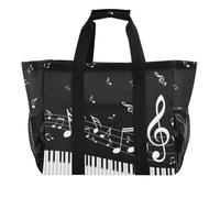 OWFKAY Travel Duffel Bag，Sport Gym Bag，Waterproof Beach Bag Shoulder Weekender Overnight Bag for Women Foldable Reusable-Musical Notes Pattern