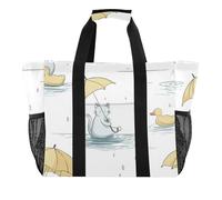 OWFKAY Travel Duffel Bag，Sport Gym Bag，Waterproof Beach Bag Shoulder Weekender Overnight Bag for Women Foldable Reusable-Funny Cat and Duck2