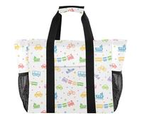 OWFKAY Travel Duffel Bag，Sport Gym Bag，Waterproof Beach Bag Shoulder Weekender Overnight Bag for Women Foldable Reusable-Colorful Car Pattern0