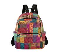 OWFKAY Tribal Textures Patchwork Small Backpack for Women Rucksack Mini Girls School Bag Travel Anti Theft Casual