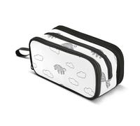 OWFKAY Turtles Lines Cloud Pencil Case for Girls Boys School Large Capacity with 3 Compartments Pencil Pouch Back to School Supplies Stationery Organizer