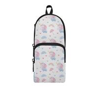 OWFKAY Unicorn Rainbow Umbrella Pattern Large Capacity Pencil Case 3 Compartment Pouch Pen Bag Zipper Stationery Bag for Students Office Work Stationery