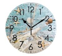 OWFKAY Wall Clock for Living Room Decor Silent Non Ticking Battery Powered Bottle on The Beach 10 Inch Round Modern Simple Classic for Bathroom Office Home Bedroom School