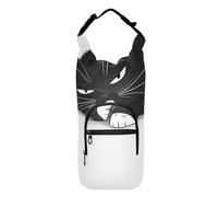 OWFKAY Water Bottle Carrier Bag Black Cat Lying Lazily Bottle Pouch Holder Sports Water Bottle Accessories