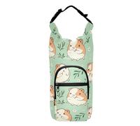 OWFKAY Water Bottle Carrier Bag Cartoon Cute Hamster and Little White Flowers Bottle Pouch Holder Sports Water Bottle Accessories