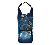 OWFKAY Water Bottle Carrier Bag Character Skiing in The Mountain Bottle Pouch Holder Sports Water Bottle Accessories