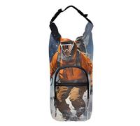OWFKAY Water Bottle Carrier Bag Character Skiing in The Snow Mountain Bottle Pouch Holder Sports Water Bottle Accessories