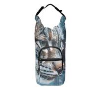 OWFKAY Water Bottle Carrier Bag Frosty Bobcat Stares Into The Snowy Forest Bottle Pouch Holder Sports Water Bottle Accessories