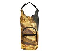 OWFKAY Water Bottle Carrier Bag Greedy Golden Dragon Lying on Coins Bottle Pouch Holder Sports Water Bottle Accessories