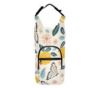 OWFKAY Water Bottle Carrier Bag Hand Painted Lemons Flowers and Butterflies Bottle Pouch Holder Sports Water Bottle Accessories