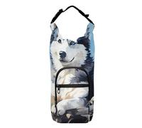 OWFKAY Water Bottle Carrier Bag Husky Lying on Branches Bottle Pouch Holder Sports Water Bottle Accessories
