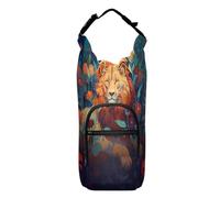 OWFKAY Water Bottle Carrier Bag Lion Lying in Red Flowers Bottle Pouch Holder Sports Water Bottle Accessories