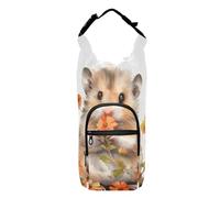 OWFKAY Water Bottle Carrier Bag Little Hamster and Flowers Bottle Pouch Holder Sports Water Bottle Accessories