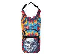 OWFKAY Water Bottle Carrier Bag Tie Dye Spiral Circle with Skull Bottle Pouch Holder Sports Water Bottle Accessories