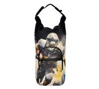 OWFKAY Water Bottle Carrier Bag Watercolor Character Playing Soccer Pattern Print Bottle Pouch Holder Sports Water Bottle Accessories