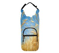 OWFKAY Water Bottle Carrier Bag Wheat Under The Blue Sky Bottle Pouch Holder Sports Water Bottle Accessories