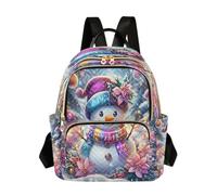 OWFKAY Women Fashion Backpack Purse College Backpack Anti Theft Rucksack Travel Shoulder Bag Bookbag Men, S Smiling Snowman