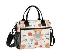 OWFKAY Women Insulated Lunch Bag Cooler Cool Bag Adults Reusable Bear Strawberry Lovely Crossbody with Shoulder Strap Picnic S