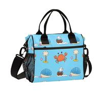 OWFKAY Women Insulated Lunch Bag Cooler Cool Bag Adults Reusable Crab Shell Coconut Tree Crossbody with Shoulder Strap Picnic S