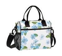 OWFKAY Women Insulated Lunch Bag Cooler Cool Bag Adults Reusable Forget-me-not Flower Crossbody with Shoulder Strap Picnic S