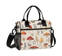 OWFKAY Women Insulated Lunch Bag Cooler Cool Bag Adults Reusable Mushroom Lovely Crossbody with Shoulder Strap Picnic S