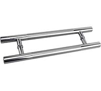 OWIEN 1.6ft/2ft/2.6ft Round Shape Stainless Steel Door Handle, Double Sided H Shape Push Pull Door Handle for Entry Door(60cm/24in)