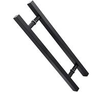 OWIEN 60/80cm Stainless Steel Door Handle, Double Sided Square Tube Armrest for Glass Door/Wooden Door/Interior/Exterior(60cm/2 ft)