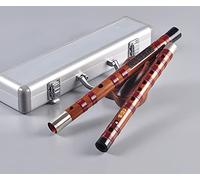 OWIEN C/D/E/F/G Tune Dizi Refined Bitter Bamboo Flute Adult Double-inserted Playing Flute Bass Flute Musical Instrument Chinese Bamboo Transverse Flute(F)