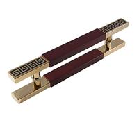 OWIEN Double Sided Sliding Barn Door Pull Handle with Hardware, Modern Square Shape Stainless Steel Front Barn Door Handle(RED,60cm/2ft)