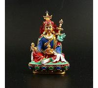 OWIEN Figurine Statue Ornaments Resin Tibetan Buddhist Buddha Statue Hand-Painted Sitting Guru Rinpoche Modern Statue