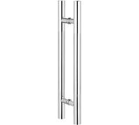 OWIEN Modern Stainless Steel Door Handle, Entry Glass Shower Pull and Push Door Handle, H Shape Barn Door Pull Handle(Silver,80cm/2.6ft)