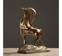 OWIEN Modern Statue Abstract Wild Goat Sculpture Vintage Resin Ram Statue Art Ornament Office Living Room Lucky Ornament Decoration Crafts