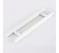 OWIEN Push Pull Entrance Gate Door Round Tube Two Side Handle, Stainless Steel, Interior Sliding Barn Door Handle, White(80x50cm)