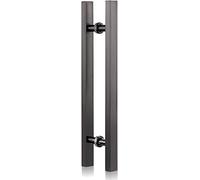 OWIEN Square Shape Sliding Door Handle, 50/60/80cm Heavy Duty Pull Door Handles, for Shower Glass Interior Exterior Door(Black,60cm/2ft)
