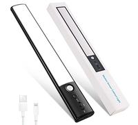 OWill 12.6 inch Under Cabinet Light Motion Sensor Lights Indoor 50 LED Adjustable Brightness Battery Powered 2000mAh Rechargeable Long Battery Life for Cupboard Kitchen Wardrobe