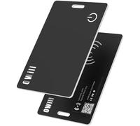 OWill 2 mm Slim Wallet Tracker Card, IP68 Wireless Rechargeable Air Smart Tag Compatible with Apple Find My APP, Apple Bluetooth Tracker Devices for Luggage, Suitcase, etc. (iOS Only)