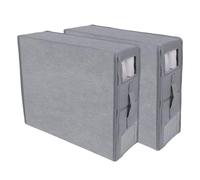 OWill 2 Pack Under Bed Storage Organiser, Bed Sheet and Closet Organiser, Foldable Storage for Bedding, Sheets Keeper, Grey