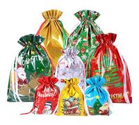 OWill 30 Pcs Christmas Wrapping Bags, 6 Styles with 30 Pcs Tags, Large/Medium/Small Sizes, Xmas Gift Bags for Holiday Party
