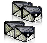 OWill 4 Pack Solar Lights Outdoor, Solar Motion Sensor Security Lights 100 LED 2000 mAh IP65 Waterproof with 3 Modes for Garden Yard Pathway