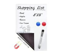 OWill A5 Magnetic Whiteboard for Fridge, 8 X 6 Fridge Whiteboard Magnetic Dry Erase White Board Sheet for Memos Notes to Do List Kitchen Meal with 1 Pen & 2 Magnets