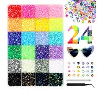 OWill Bedazzling Kit, 30000pcs 24 Colours Resin Rhinestones for Crafting, 3mm Flat Back Nail Gems with Tweezers and Pickup Pen, Complete Crystal Art Kit for DIY Clothes, Shoes & Nail Art Decoration