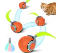 OWill Cat Toys for Indoor Cats Adult, Speedy Tail Smart Ball with USB Rechargeable 2 Modes and Speed, Automatic Interactive Cat Toy, Active Rolling Ball with Replacement Tail for Dogs Cats