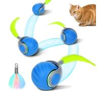 OWill Cat Toys for Indoor Cats Adult, Speedy Tail Smart Ball with USB Rechargeable 2 Modes and Speed, Automatic Interactive Cat Toy, Active Rolling Ball with Replacement Tail for Dogs Cats