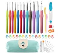 OWill Crochet Hooks Set, 12 PCS Ergonomic Sizes, Crochet Kits for Beginners and Adults, Crochet Hook with Storage Bag and Crochet Accessories, Applications for Knitting Enthusiasts