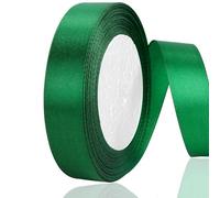OWill Dark Green Satin Ribbon, Double Sided Polyester 20mm X 22m(24 Yards) Gift Wrapping Ribbon for Cake Decoration, DIY Sewing Project, Party Balloon & Hair Bows Decoration（Dark Green